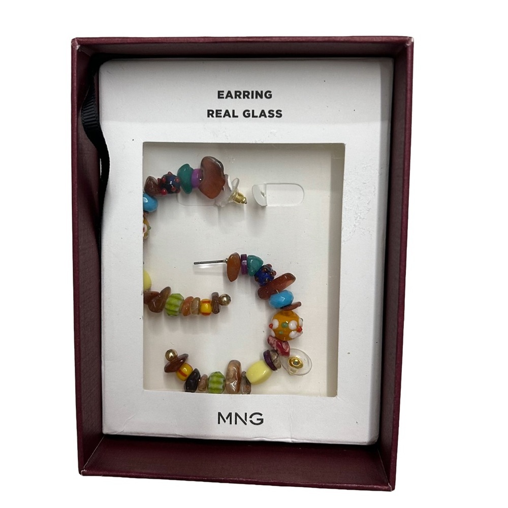 MNG Multicolor Real Glass Colorful Pierced Earrings